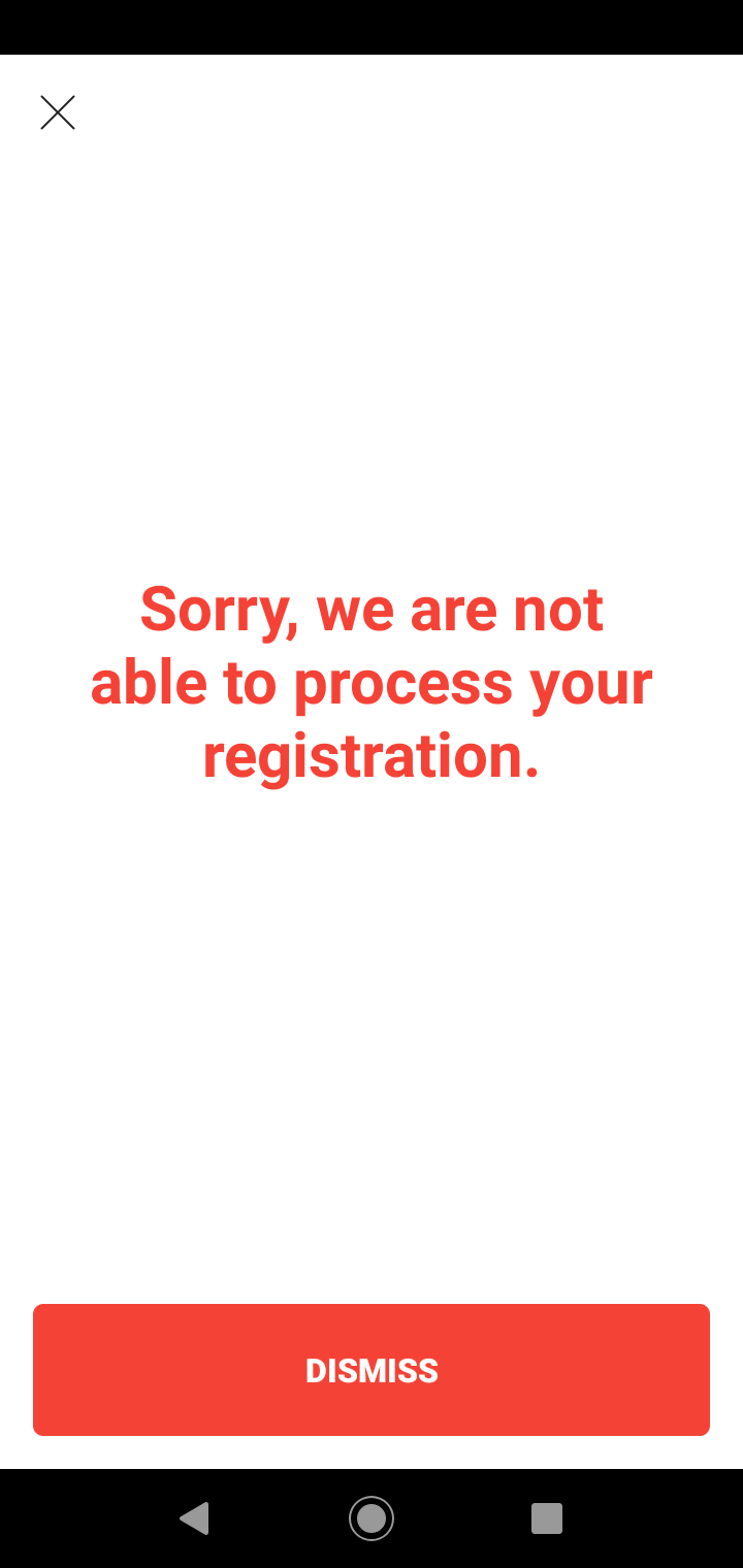 Account Registration Error: 0